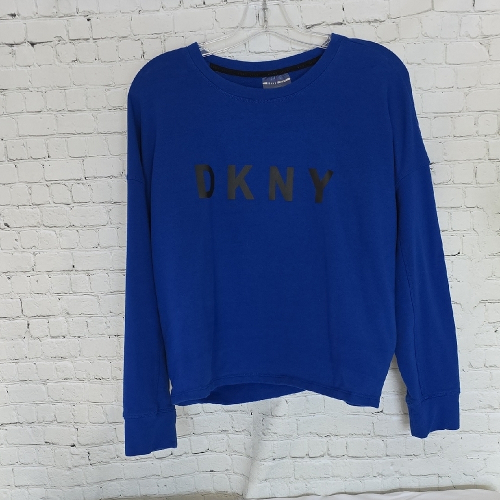 DKNY Women's Vibrant Blue Crew Neck Sweater